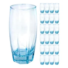 Conj. 18 Copos Luxo 370ml Fl贸rida Vidro Azul Grosso 脕gua Foto mini 1
