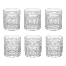 Conj. 6 Copos Baixo Vidro Transparente Lapidado Brand 325ml Cor Água Foto mini 1