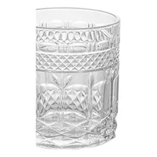 Conj. 6 Copos Baixo Vidro Transparente Lapidado Brand 325ml Cor Água Foto mini 2