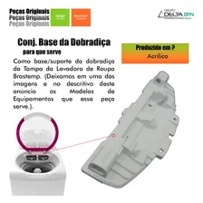 Conj. Base Da Dobradiça Cinza Tampa Lavadora Brastemp 11kg Foto mini 2