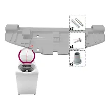 Conj. Base Da Dobradiça Cinza Tampa Lavadora Brastemp 11kg Foto mini 3