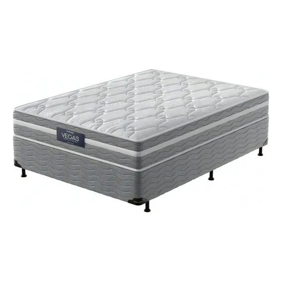 Conj Box Mola Ensac. Prodormir Vegas Springs Casal 138x46cm Cor Cinza Foto 1