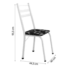 Conj De Mesa Com 6 Cadeiras 1,40m Granito/branco Branco Foto mini 2