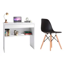 Conj P/ Home Office Mesinha Estilo Industrial + Cadeira Cor Preto Foto mini 1