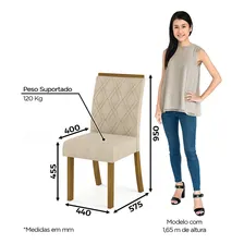 Conj Sala Jantar Mesa 160cm Tamp Mdf 6 Cadei Lupita Casa 812 Tampa Nature Com Off White E Linho Pés Nature Foto mini  2