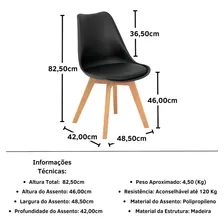 Conjunto 02 Cadeiras Eames Wood Leda Design | Magazine Decor Cor Preta Foto mini  3