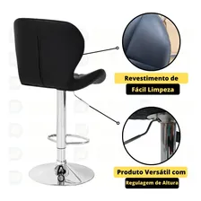 Conjunto 03 Banquetas Confort Giratória Com Altura Ajustável Cor Preto Foto mini  3