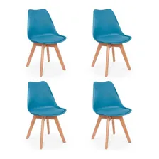 Conjunto 04 Cadeiras Eames Wood Leda Design Foto mini 1