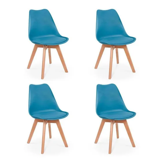 Conjunto 04 Cadeiras Eames Wood Leda Design Foto 1