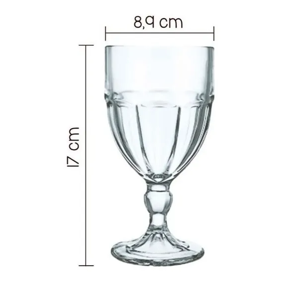 Conjunto 06 Taças Vidro Água Açaí Bristol Nadir - 340ml Foto 1