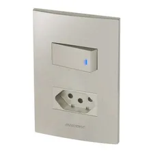 Conjunto 1 Interruptor Led + 1 Tomada 10a - Inova Titanium Foto  mini 1