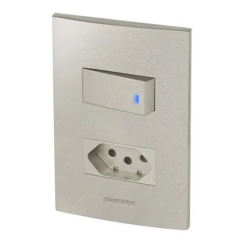 Conjunto 1 Interruptor Led + 1 Tomada 10a - Inova Titanium Foto 1