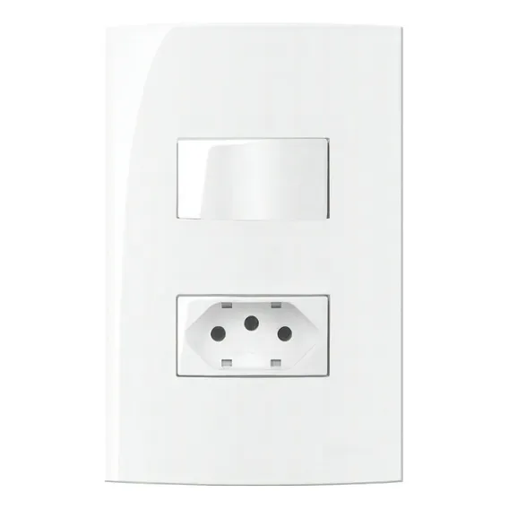 Conjunto 1 Interruptor Paralelo+tomada 10a - Sleek Foto 1