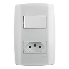 Conjunto 1 Interruptor Simples + 1 Tomada 20a - Ilumi Slim Foto mini 1