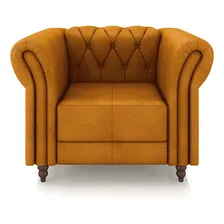 Conjunto 1 Sofá 180 E 1 Poltrona Chesterfield Couro Mel Foto mini  3