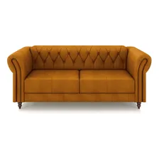 Conjunto 1 Sofá 180 E 1 Poltrona Chesterfield Couro Mel Foto mini 4