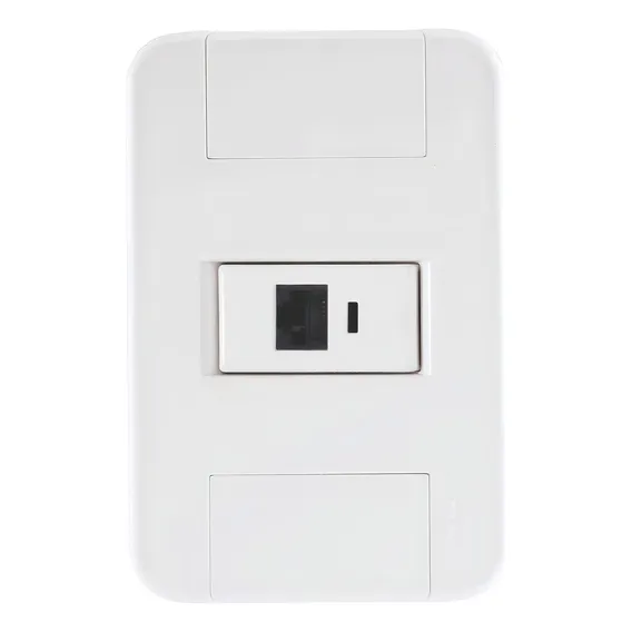 Conjunto 1 Tomada Para Telefone 4x2 Rj11 Branco Foto 1