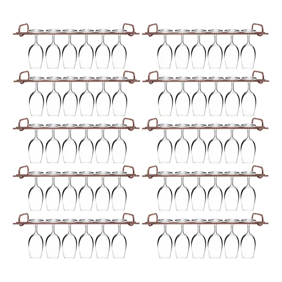 Conjunto 10 Organizadores Suportes De Taças 42cm Porta Taças Cor Rosé Gold Foto 1