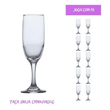 Conjunto 10 Taça De Vidro 177ml Rioja Champagne Cristal Luxo Foto mini 3