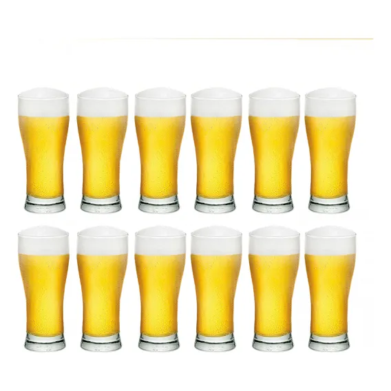 Conjunto 12 Copos Vidro Cerveja Pilsen Chopp Tulipa 200ml Cor Transparente Foto 1