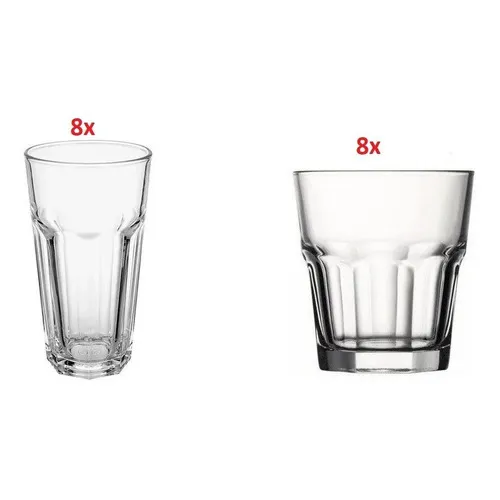 Conjunto 16 Copos Casablanca Turco Pasabahce 355ml/415ml Cor Transparente Foto 1