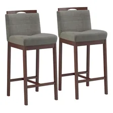 Conjunto 2 Banquetas Madeira Maciça Dani Wt Foto mini 1