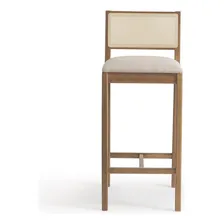 Conjunto 2 Banquetas Madeira Maciça Encosto Em Tela Cawt Foto mini 3