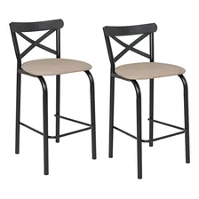 Conjunto 2 Banquetas Para Cozinha Assento Anatômico Fc Foto  mini 1