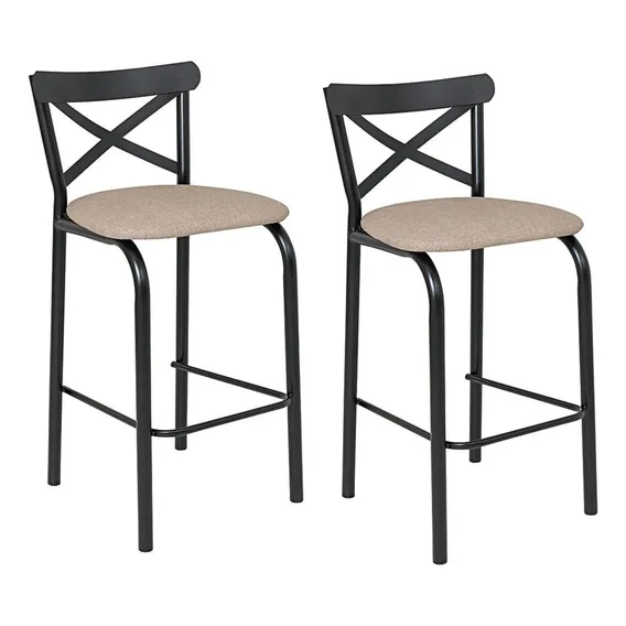 Conjunto 2 Banquetas Para Cozinha Assento Anatômico Fc Foto 1