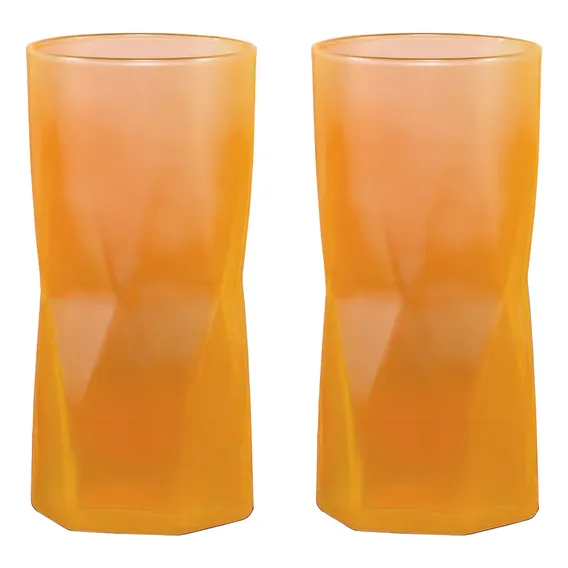 Conjunto 2 Copo Para Festa Laranja Neon 465ml Foto 1