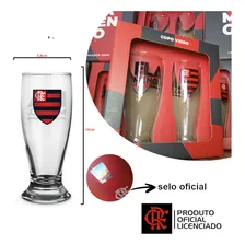 Conjunto 2 Copos Munich Flamengo Vidro Cerveja Chopp - 200ml Foto mini  3