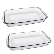 Conjunto 2 Lasanheira Marinex Nadir Vidro Pequena 1,6 Litros Cor Transparente Foto  mini 1