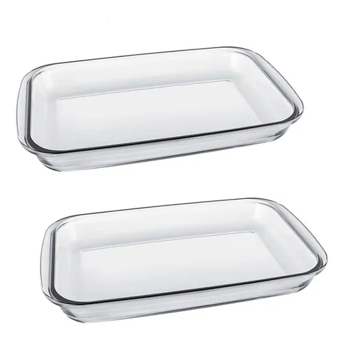 Conjunto 2 Lasanheira Marinex Nadir Vidro Pequena 1,6 Litros Cor Transparente Foto 1