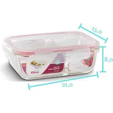 Conjunto 2 Pote Vidro Hermético Divisória Mantimentos 1010ml Foto mini  2