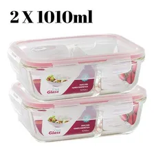 Conjunto 2 Pote Vidro Hermético Divisória Mantimentos 1010ml Foto mini  3