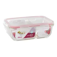 Conjunto 2 Pote Vidro Hermético Divisória Mantimentos 1010ml Foto  mini 1