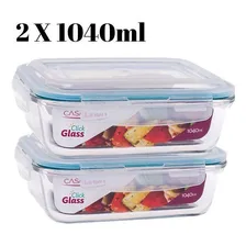 Conjunto 2 Potes Vidro Hermético Marmita Com 4 Travas 1040ml Foto mini  2