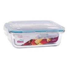 Conjunto 2 Potes Vidro Hermético Marmita Com 4 Travas 1040ml Foto  mini 1