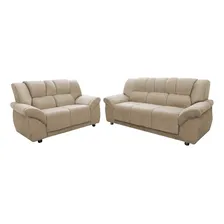 Conjunto 2 Sofás 2 E 3 Lugares Veludo Multimóveis Cr45253 Cor Tabaco Foto  mini 1
