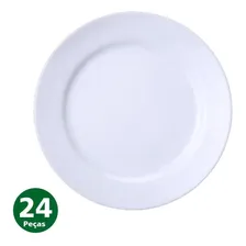 Conjunto 24 Pratos Rasos Jantar Cilíndrica Porcelana Schmidt Foto mini 1