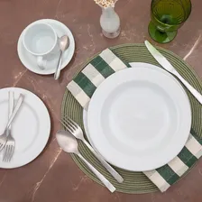Conjunto 24 Pratos Rasos Jantar Cilíndrica Porcelana Schmidt Foto mini 4