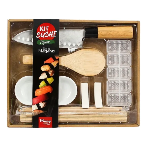 Conjunto 2pessoas Sushi Nagano Hashi Faca Esteira Niguiri Foto 1