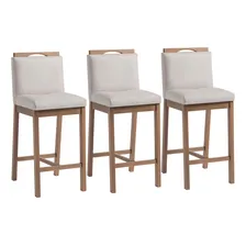 Conjunto 3 Banquetas Madeira Maciça Dani Foto  mini 1