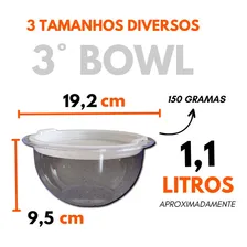 Conjunto 3 Bowl Acrílico C/ Tampa Hermético 1,1 / 2,2 / 4 L Foto mini 4