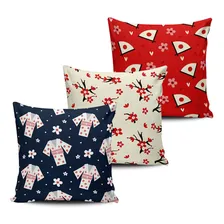 Conjunto 3 Capas Almofadas Decorativas Estilo Japonesa 45x45 Foto mini 1