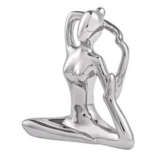 Conjunto 3 Esculturas Yoga Prata Em Porcelana Cor Prateado Foto mini 3
