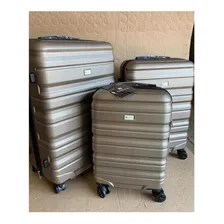 Conjunto 3 Malas Viagem RÃgida Champagne Rodas Duplas 360 Foto mini 1