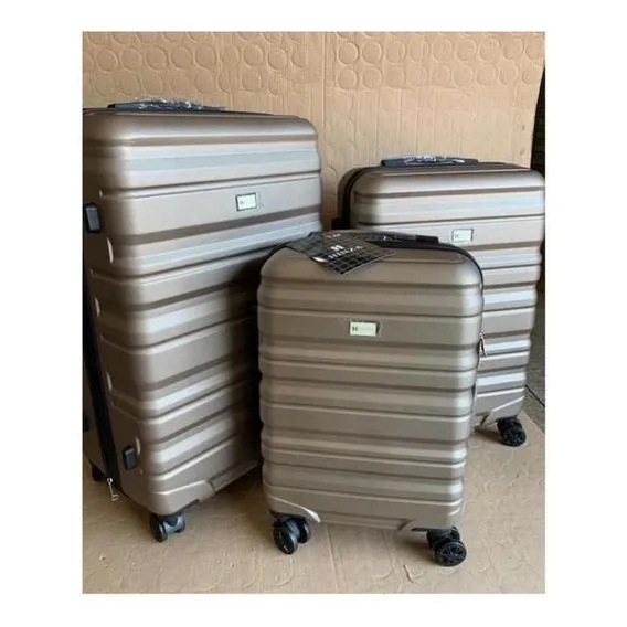 Conjunto 3 Malas Viagem RÃgida Champagne Rodas Duplas 360 Foto 1