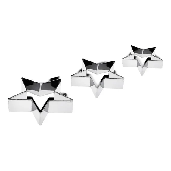 Conjunto 3 Peças Cortador Biscoito Estrela Glacê - Brinox Foto 1
