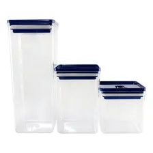 Conjunto 3 Potes Herméticos 5 Litros Organizador Mantimentos Cor Azul Foto mini 1